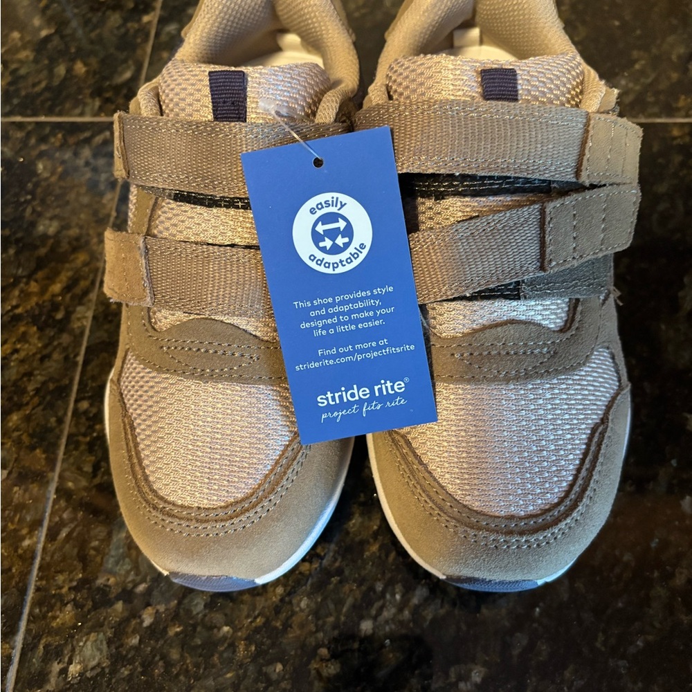 Stride Rite Tan and Blue Kids' Sneakers